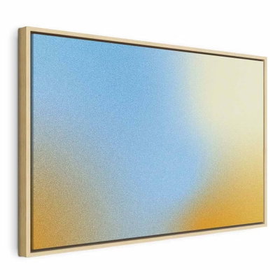 Energetic gradient gradient – naturfärgad ram. En bred, kornigt återgiven färgövergång går mellan blått, ljusgrönt, gult och varmt orange.