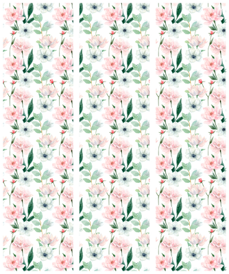 3-delad ljuddämpande rumsavdelare – Peonies Pin – produktbild från leverantören