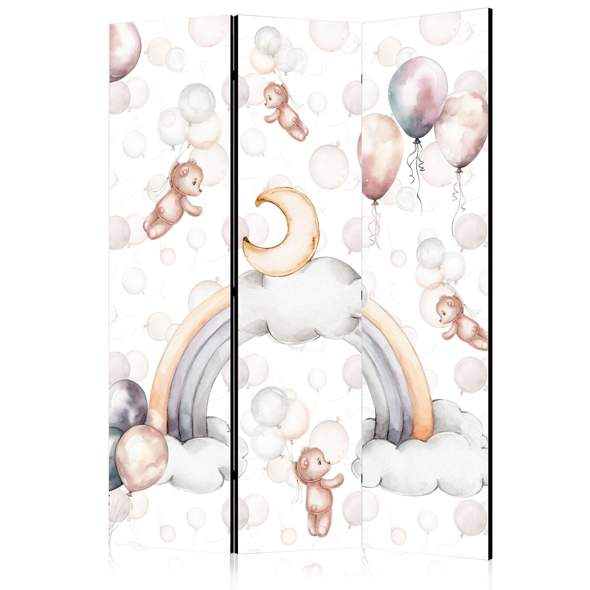 3-delad ljuddämpande rumsavdelare – Plush Bears (135x172cm)