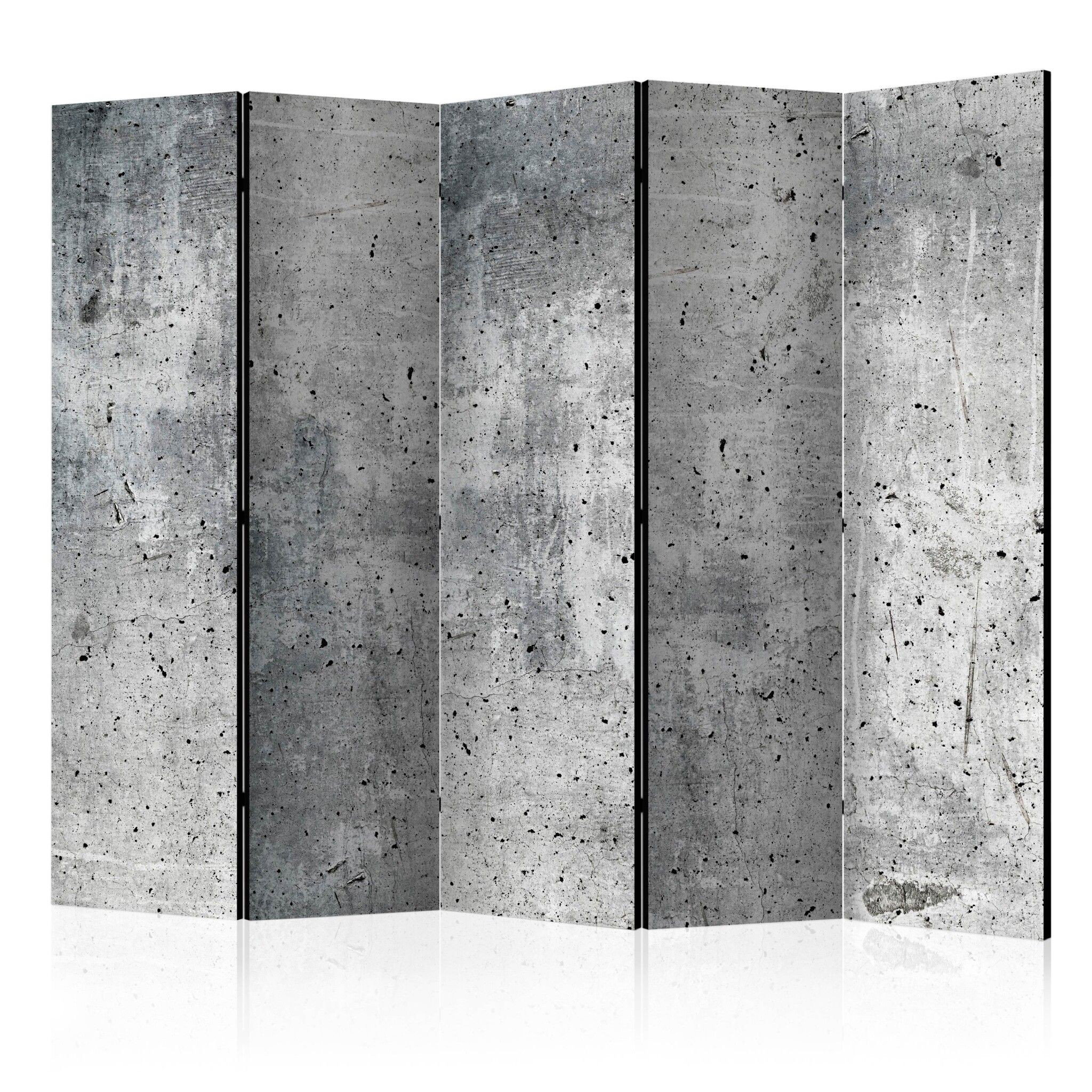 5-delad ljuddämpande rumsavdelare – Fresh concrete (225x172cm)