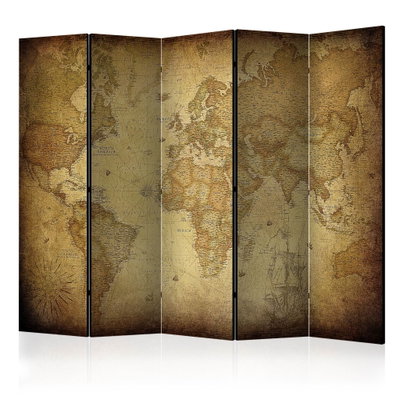 5-delad ljuddämpande rumsavdelare – Old map – produktbild