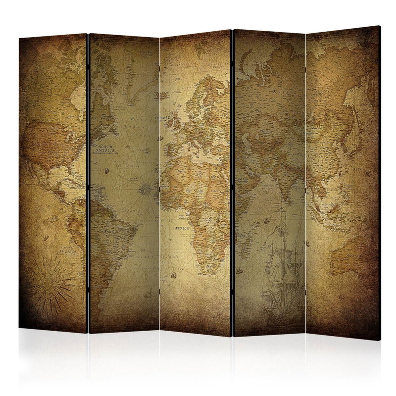 5-delad ljuddämpande rumsavdelare – Old map – produktbild