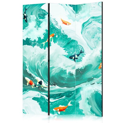 3-delad ljuddämpande rumsavdelare – Koi Fish – produktbild