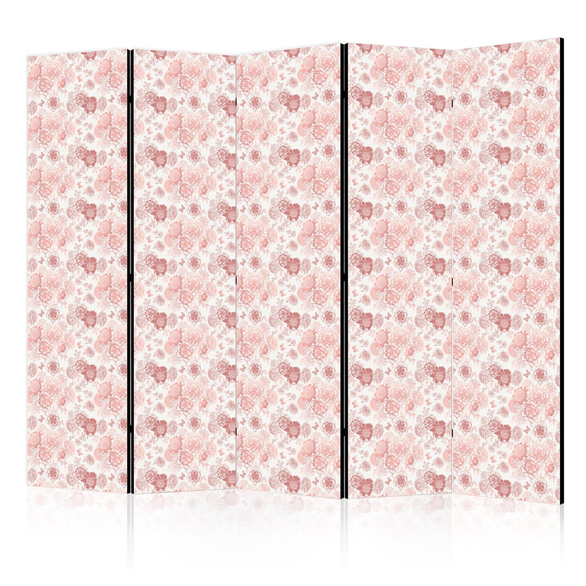 5-delad ljuddämpande rumsavdelare – Pink (225x172cm)