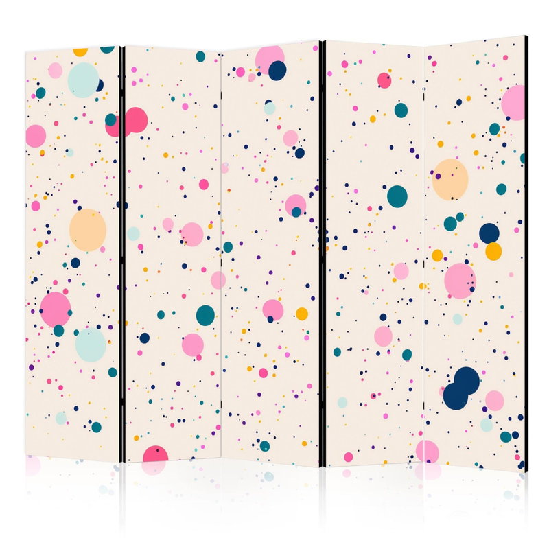 5-delad ljuddämpande rumsavdelare – Dots - spots – produktbild