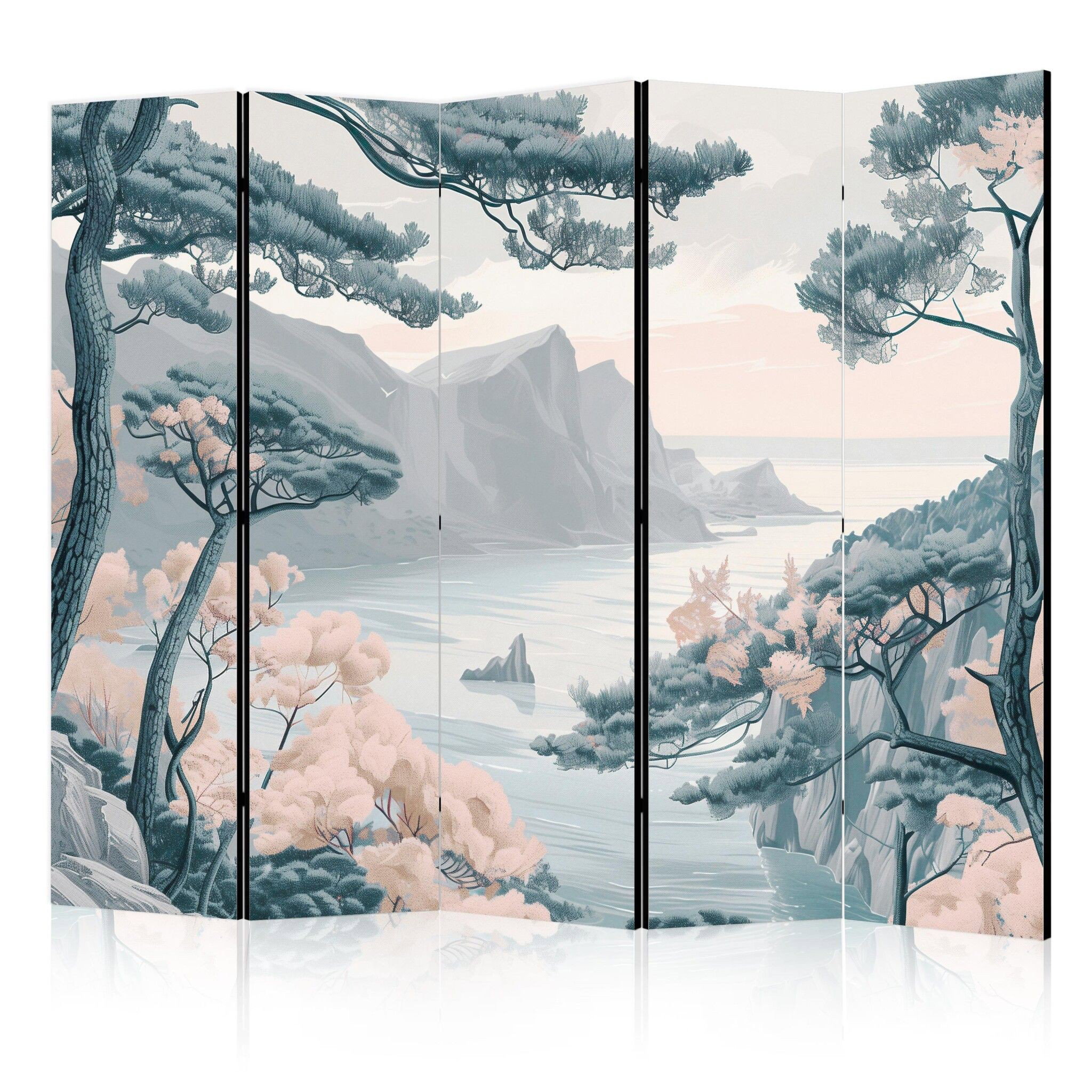 5-delad ljuddämpande rumsavdelare – Mountainous (225x172cm)