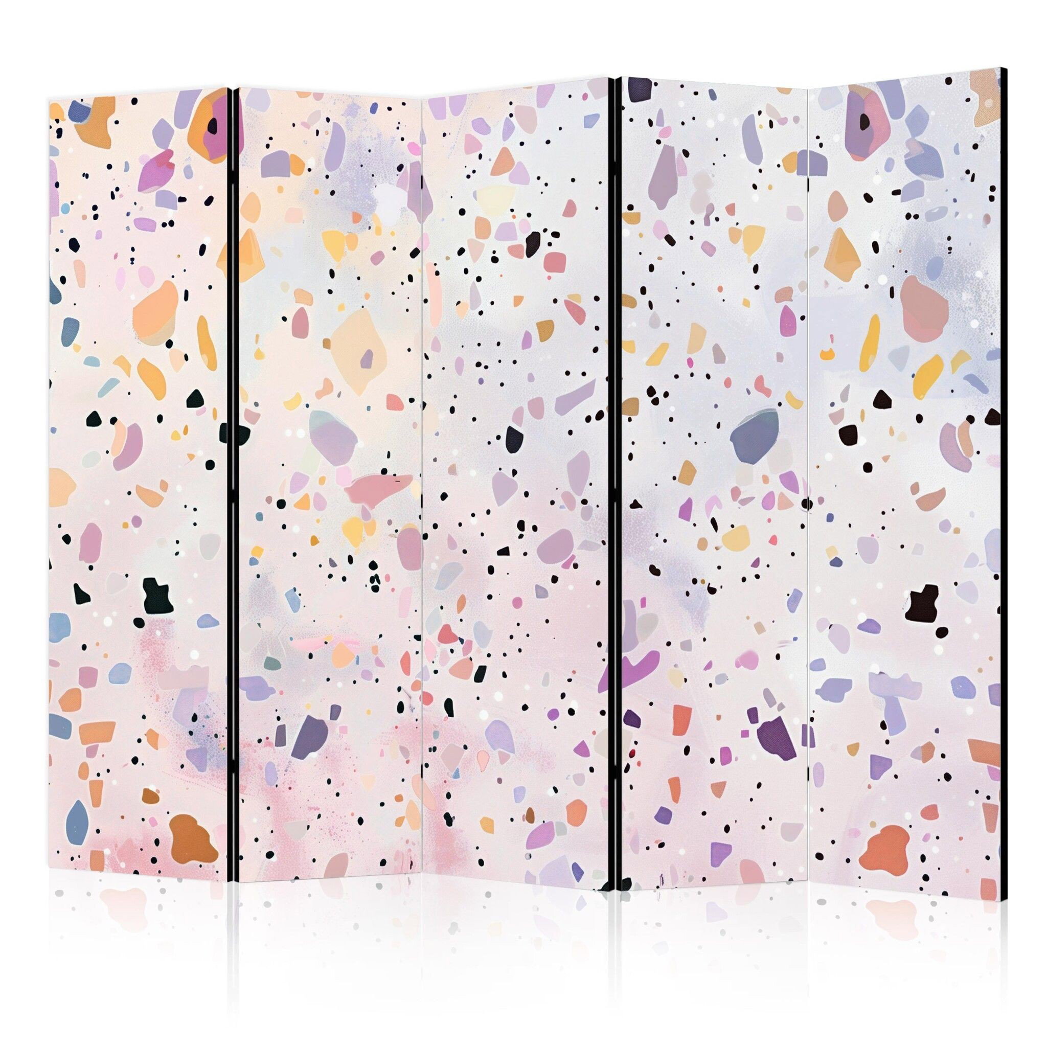 5-delad ljuddämpande rumsavdelare – Terrazzo in (225x172cm)