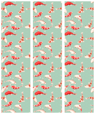 3-delad ljuddämpande rumsavdelare – Fish Japane – motivets bildyta