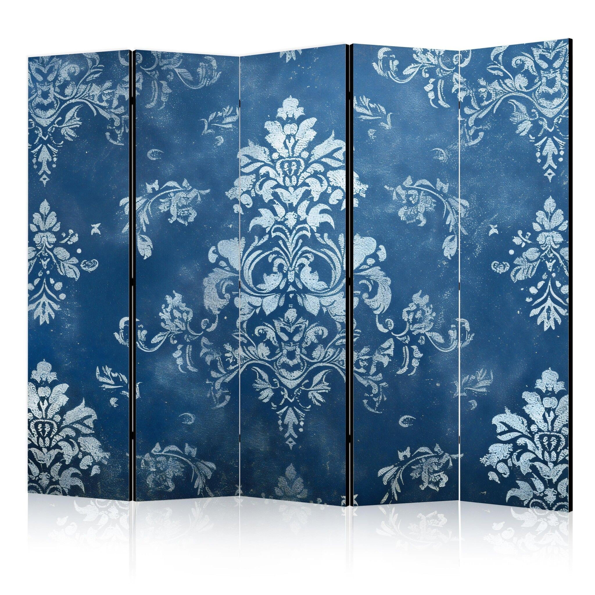 5-delad ljuddämpande rumsavdelare – Retro ornament (225x172cm)