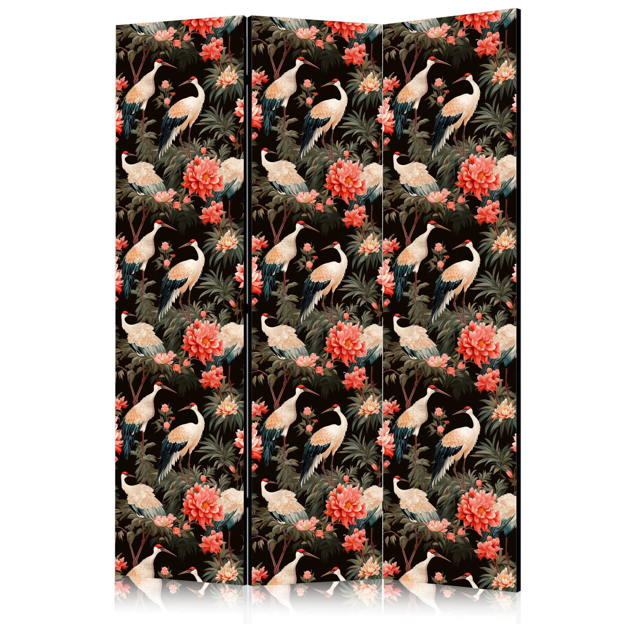 3-delad ljuddämpande rumsavdelare – Ornament Bi (135x172cm)