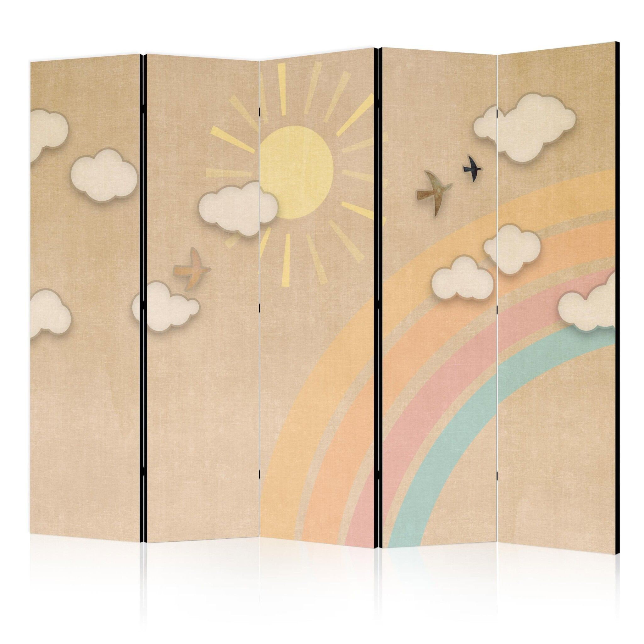 5-delad ljuddämpande rumsavdelare – Holiday sky (225x172cm)
