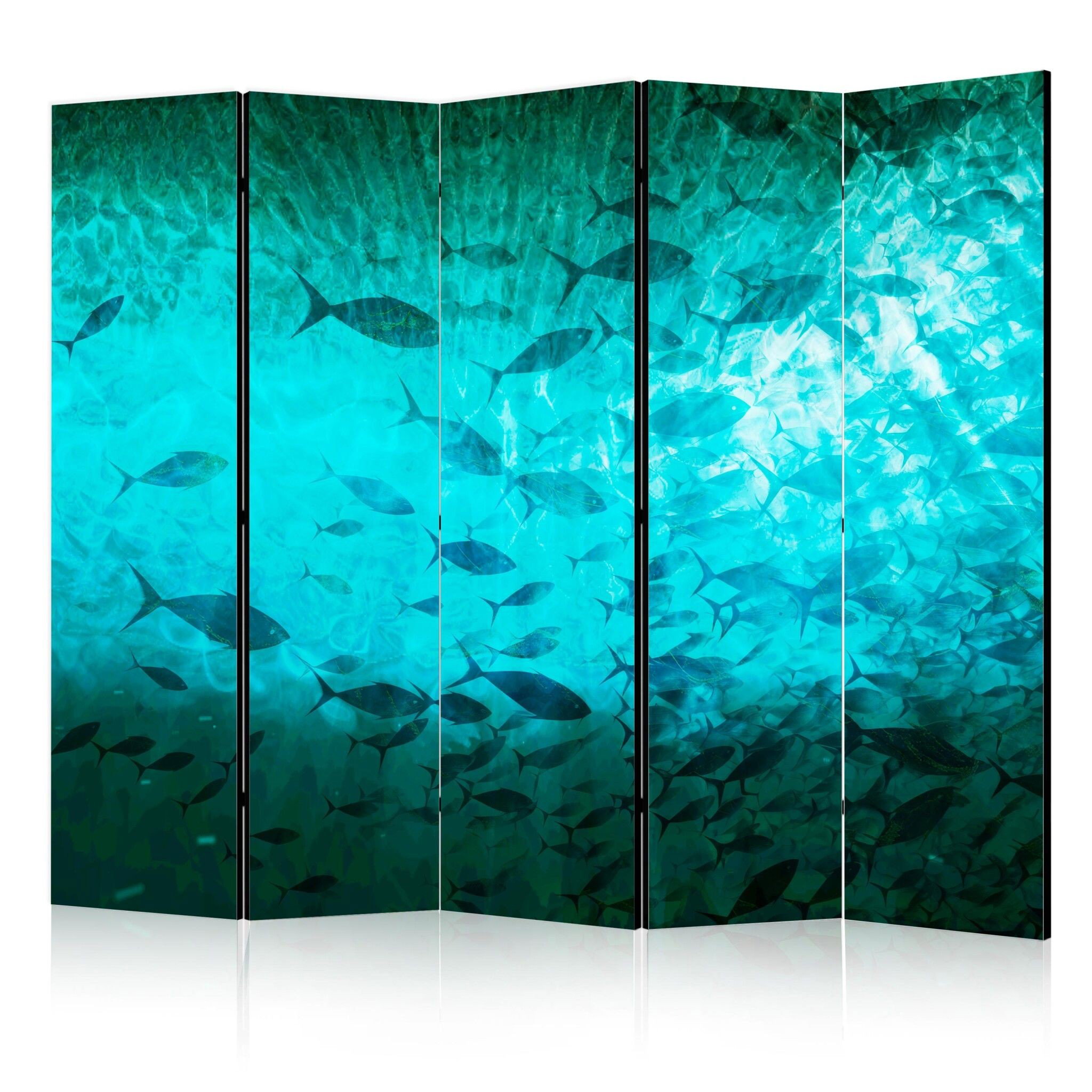 5-delad ljuddämpande rumsavdelare – Underwater (225x172cm)