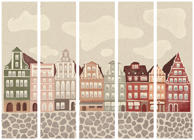 5-delad ljuddämpande rumsavdelare – Salt square – produktbild från leverantören
