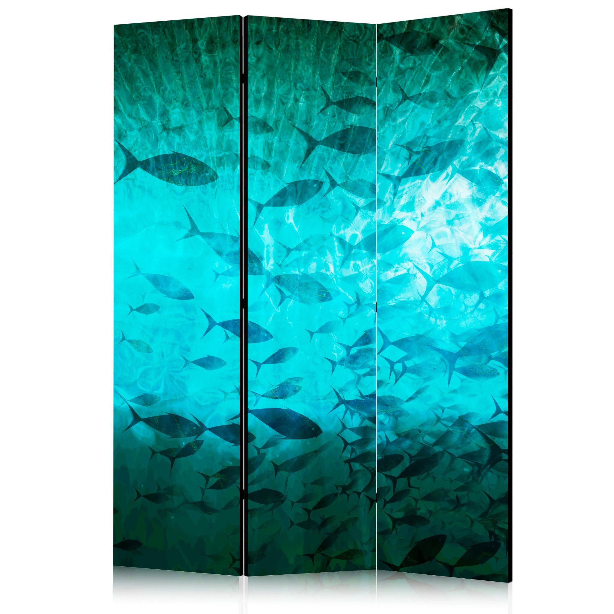3-delad ljuddämpande rumsavdelare – Underwater (135x172cm)