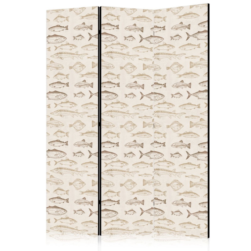 3-delad ljuddämpande rumsavdelare – Fish Beige – produktbild