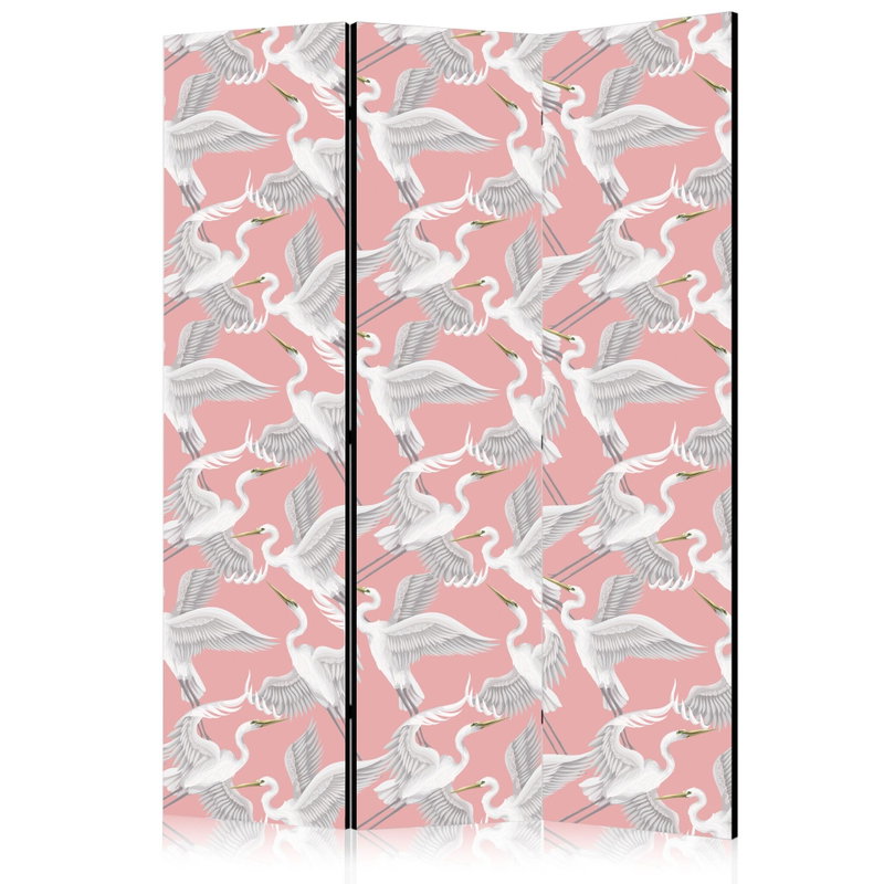 3-delad ljuddämpande rumsavdelare – Pastel Bird – produktbild