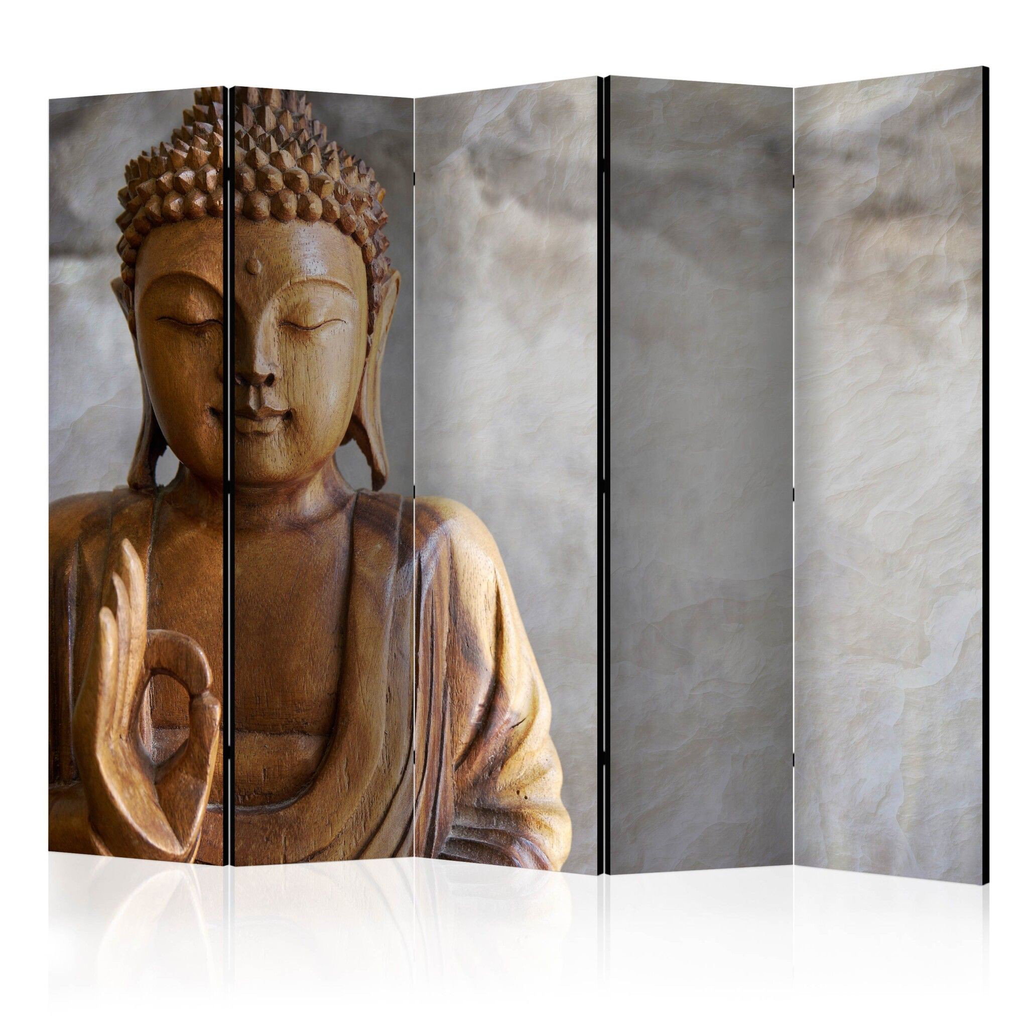 5-delad ljuddämpande rumsavdelare – Buddha (225x172cm)