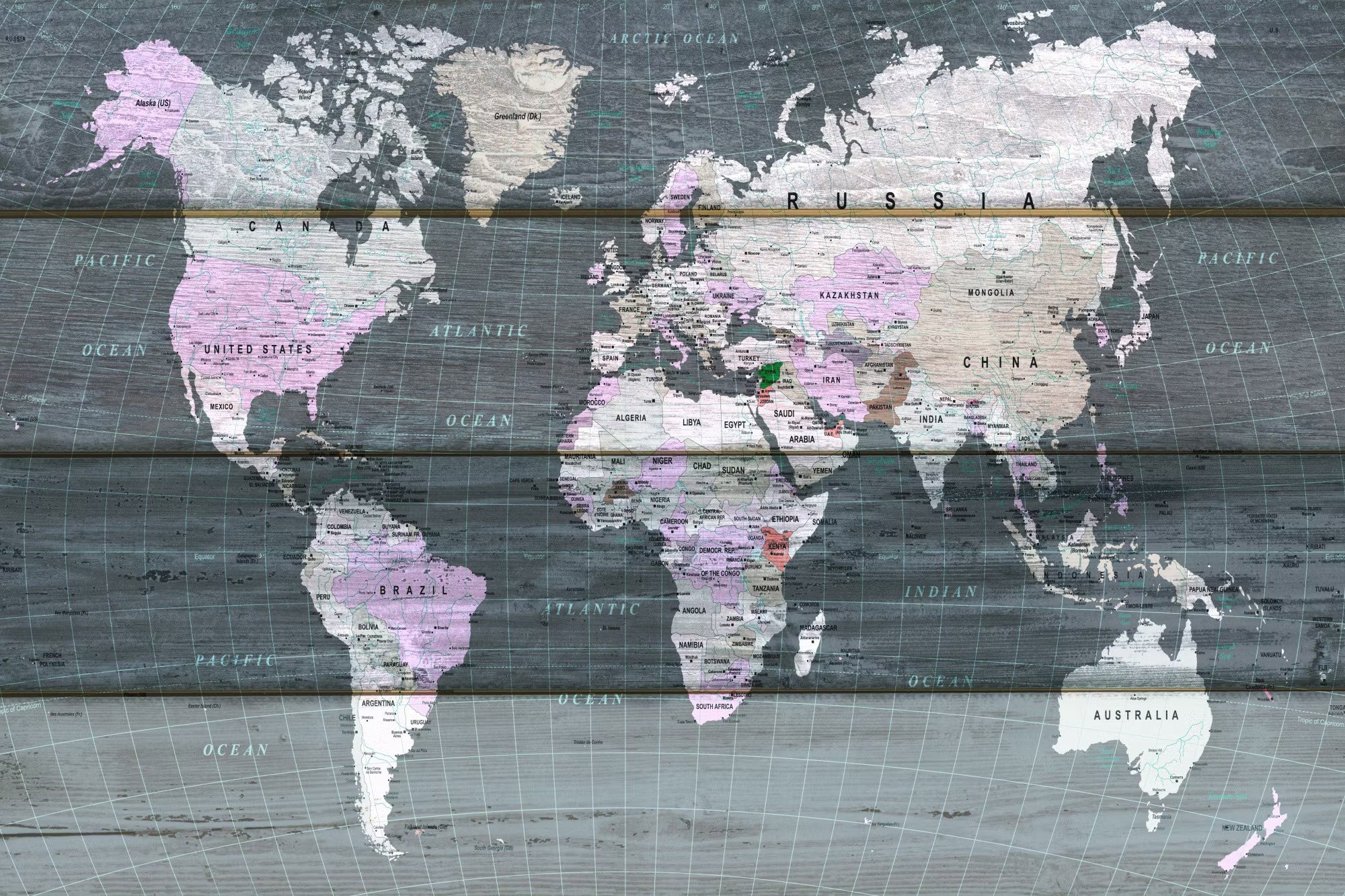 Ljuddämpande anslagstavla - Journey through the world (60x40cm)