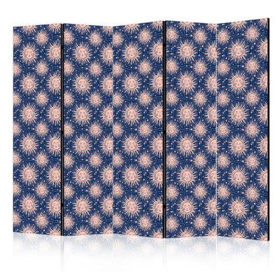 5-delad ljuddämpande rumsavdelare – Sunny patterns – produktbild