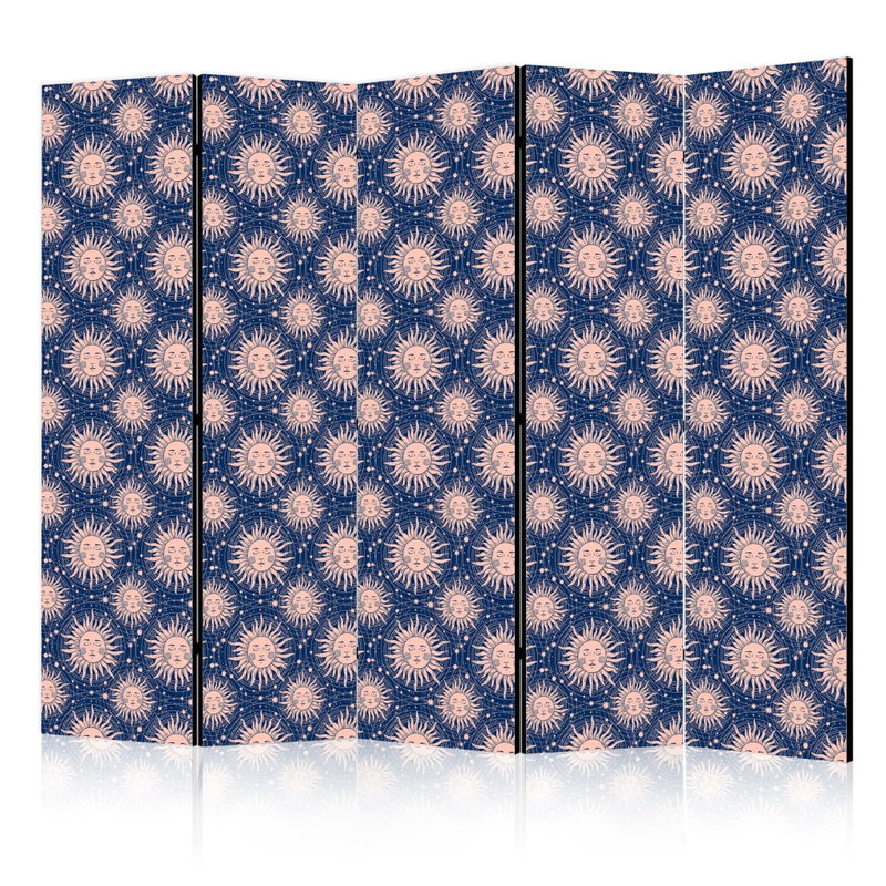 5-delad ljuddämpande rumsavdelare – Sunny patterns – produktbild