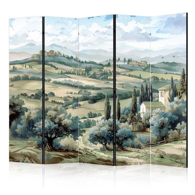 5-delad ljuddämpande rumsavdelare – Landscape with – produktbild