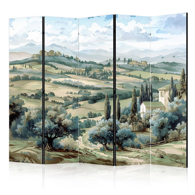 5-delad ljuddämpande rumsavdelare – Landscape with – produktbild