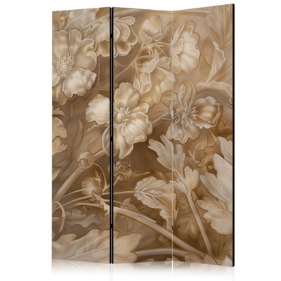 3-delad ljuddämpande rumsavdelare – Carved Flor – produktbild