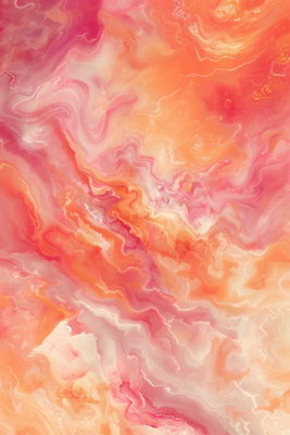 Fiery colors dynamic shapes – motivvy. Rosa, korallröda, orange och crèmefärgade skikt bildar ett böljande, marmorerat abstrakt mönster.