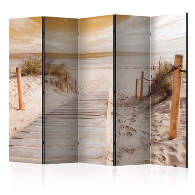 5-delad ljuddämpande rumsavdelare – On the beach – produktbild