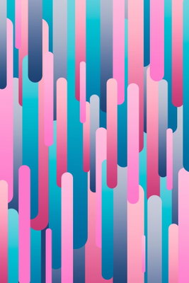 Colourful pistons vertical – motivvy. Raka och rundade streck i rosa, blått, lila och turkost bygger ett tätt, stående mönster.