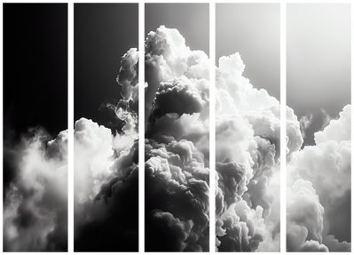 5-delad ljuddämpande rumsavdelare – Clouds like a – produktbild från leverantören