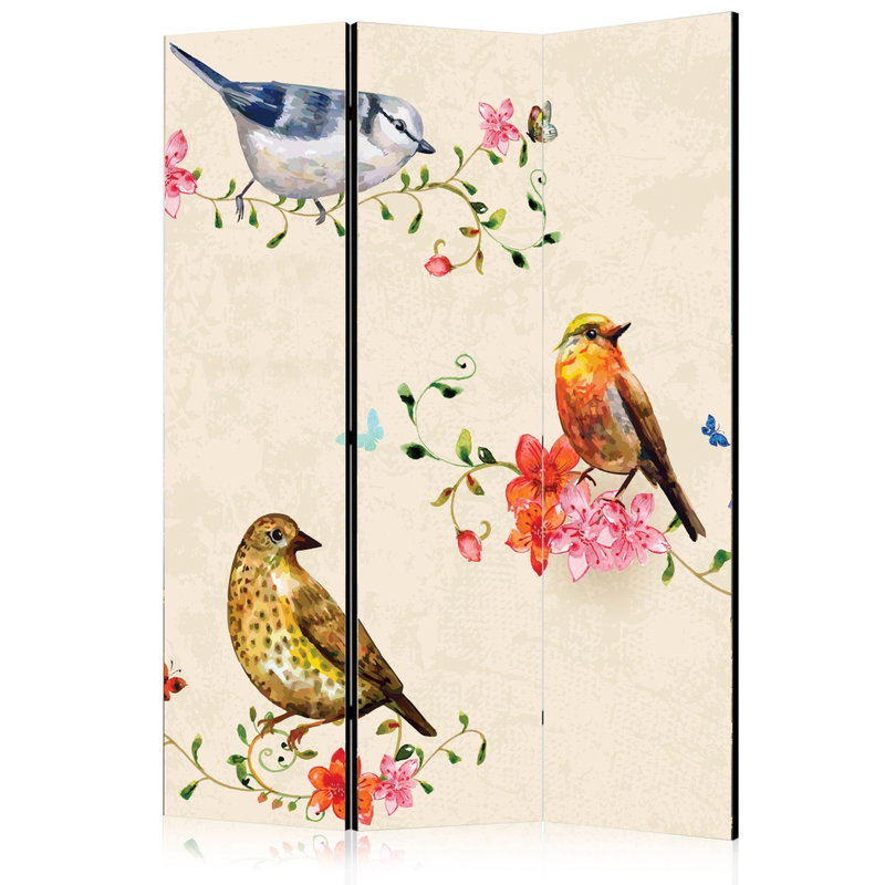 3-delad ljuddämpande rumsavdelare – Bird Song – produktbild