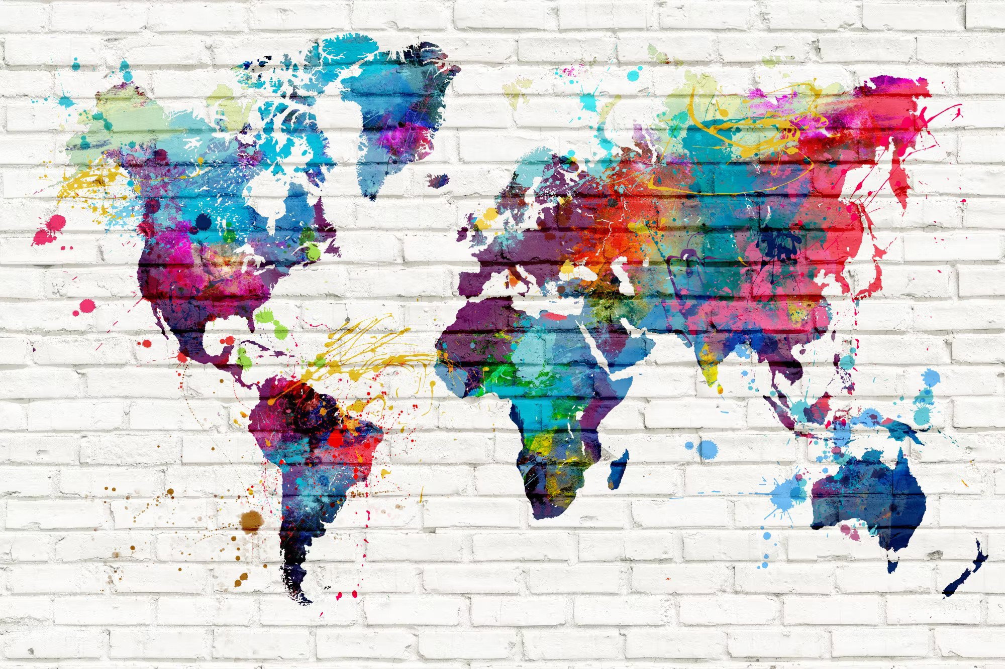 Ljuddämpande anslagstavla - Walls of the world (90x60cm)