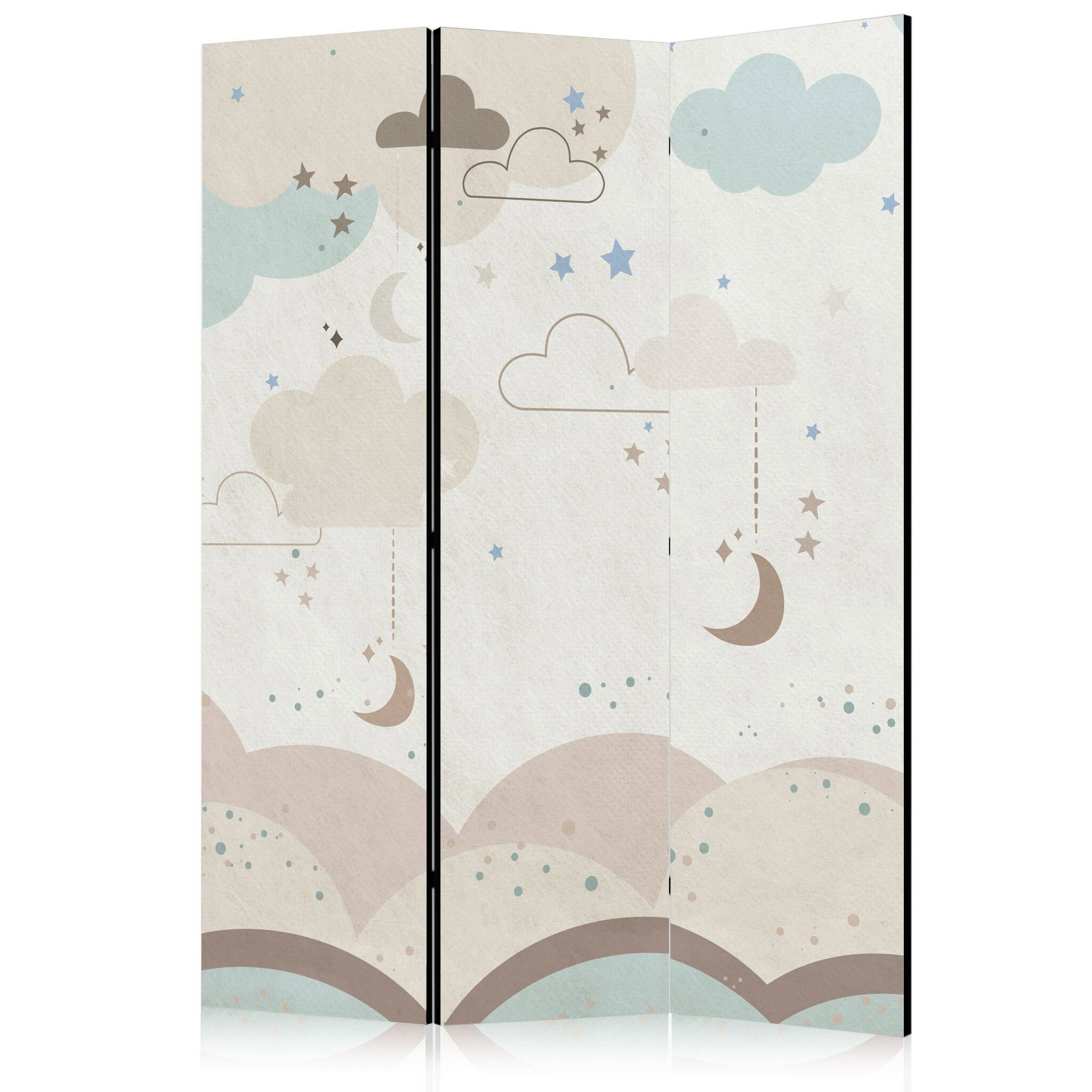 3-delad ljuddämpande rumsavdelare – Cloudy Nigh (135x172cm)