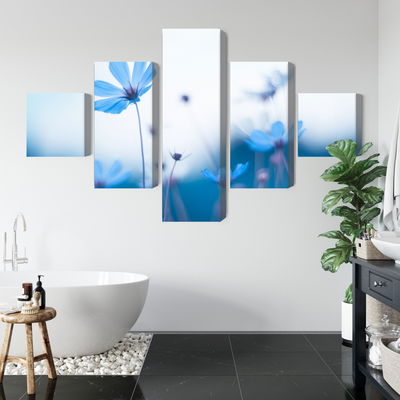 Ljuddämpande tavla - Delicate blue flowers