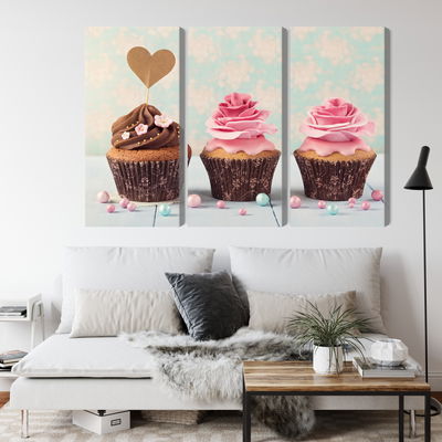 Ljuddämpande tavla - Cupcakes with cream