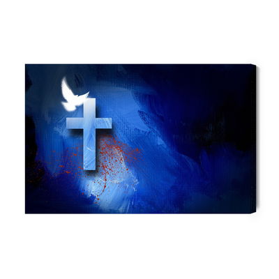 Ljuddämpande tavla - Dove above the cross