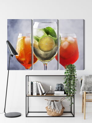 Ljuddämpande tavla - Set of summer cocktails