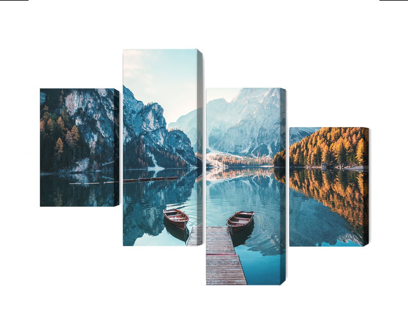 Ljuddämpande tavla - Lake braies in the italian