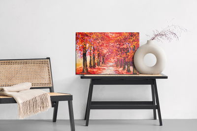 Ljuddämpande tavla - Autumn forest in warm colors