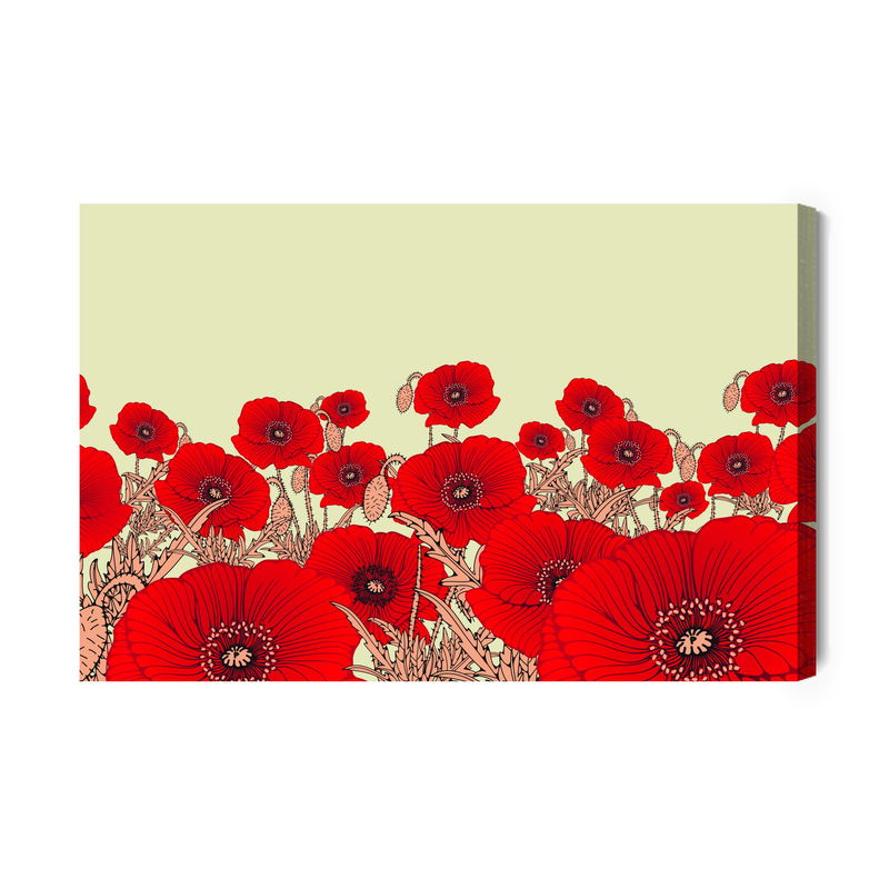 Ljuddämpande tavla - Beautiful red poppies