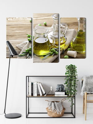 Ljuddämpande tavla - Olive oil with green olives