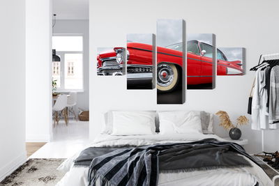 Ljuddämpande tavla - A red car from the 1950s