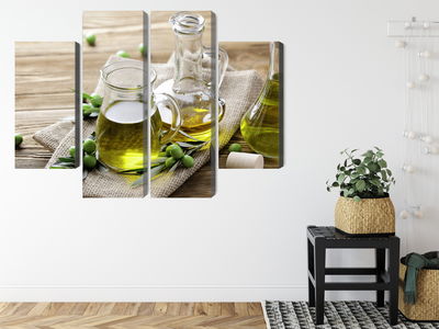 Ljuddämpande tavla - Olive oil with green olives