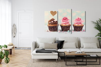 Ljuddämpande tavla - Cupcakes with cream