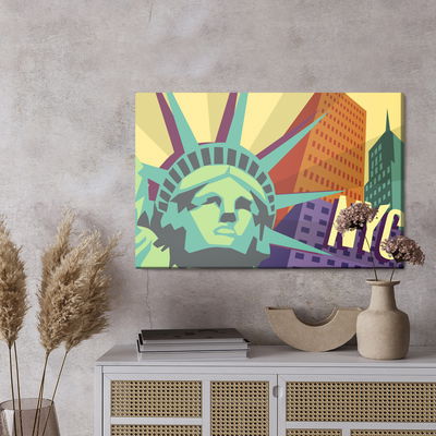 Ljuddämpande tavla - Colorful New York in retro