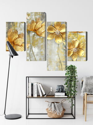 Ljuddämpande tavla - Decorative flowers in shades