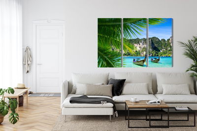 Ljuddämpande tavla - Tropical landscape 3d