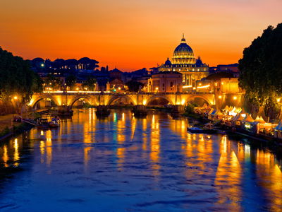 Ljuddämpande tavla - St. angel in Rome at evening