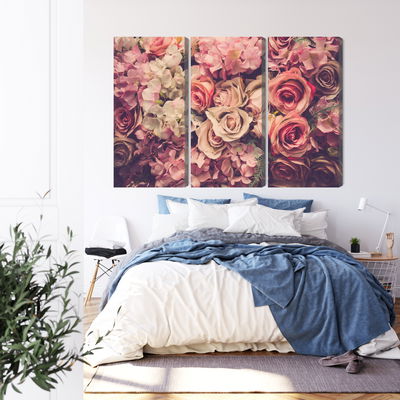 Ljuddämpande tavla - Delicate colorful 3d flowers